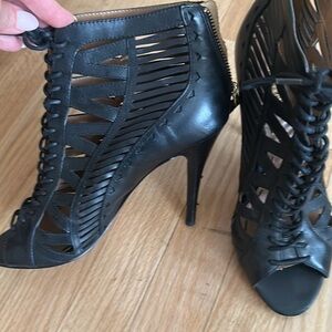 Cutout Open-toe Booties